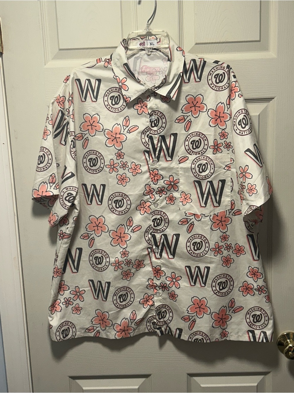 Washington Nationals Hawaiian Shirt Size XL Cherry Blossom SGA Baseball MLB